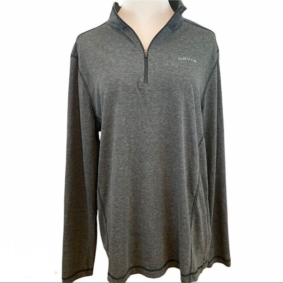 Orvis men’s gray lightweight quarter zip pullover - Picture 1 of 7